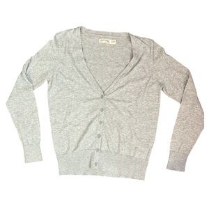 Faded Glory Light Gray V-Neck Cardigan